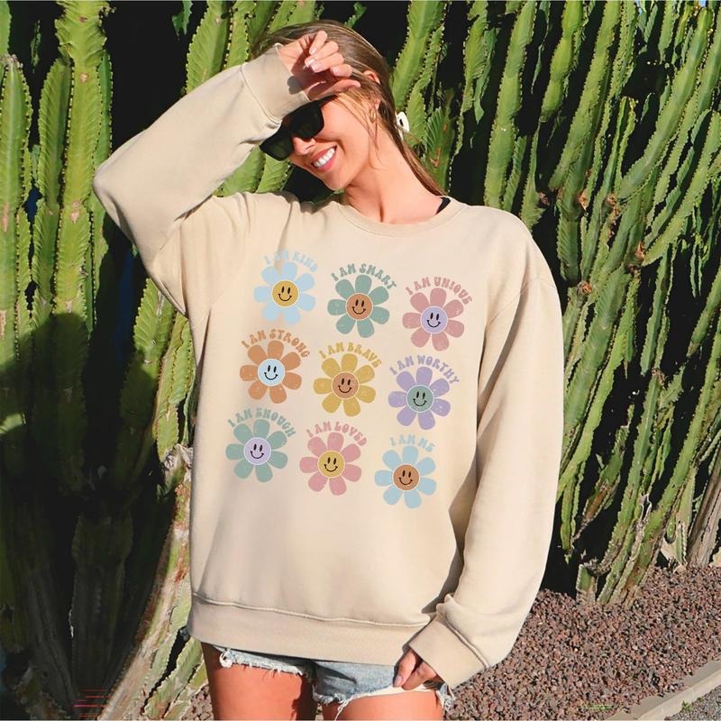 Positive Affirmations, Daisy, Retro, Sweatshirtstyle{n002}2 T-Shirts, Hoodie, Sweatshirt | WearSparks.com
