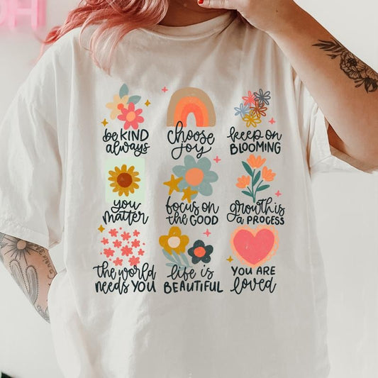 Positive Doodles Shirt ~ Unisex Apparel Relaxed Fit Printed In The USA Clothing Womenswear Casual Comfort Cotton Top...
