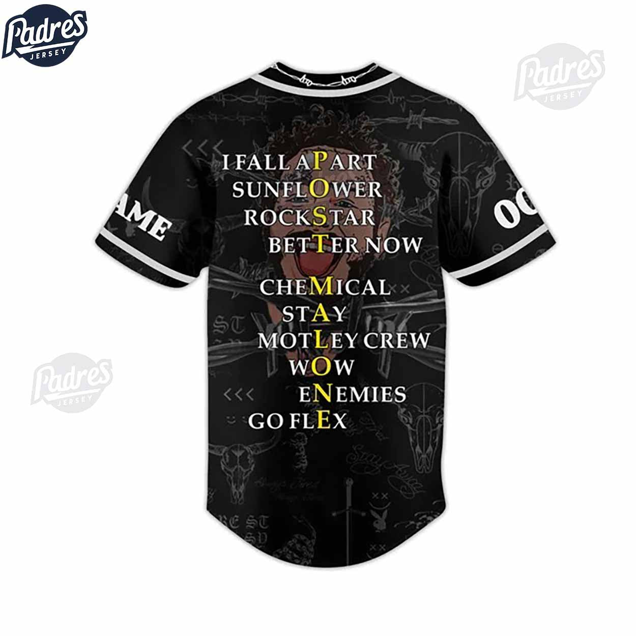 Post Malone Custom Baseball Jersey Gifts For Anyone - Padres Jersey Oasis: Elevate Your Baseball Style Game... (Image 2)