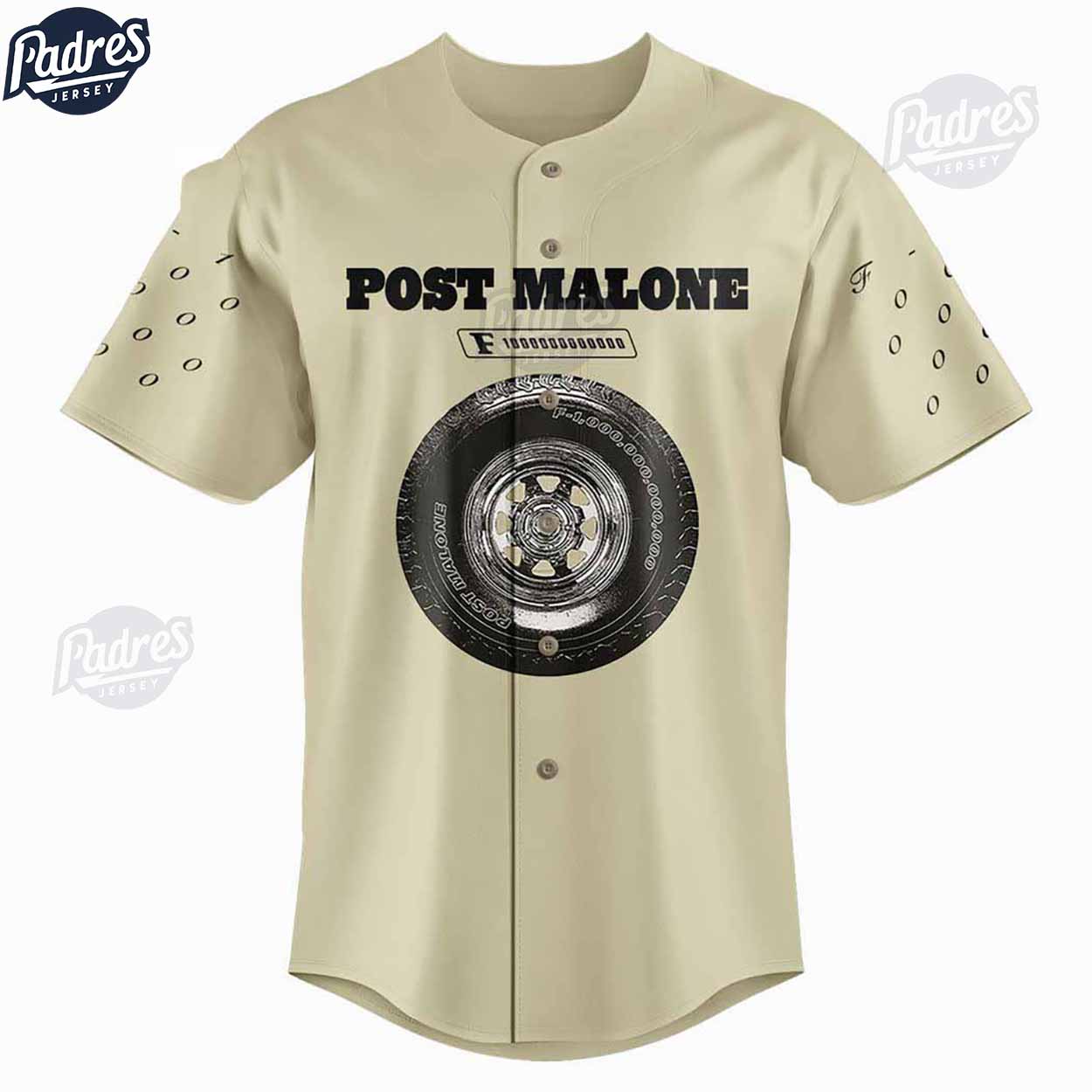 Post Malone F1 Trillion Tour Baseball Jersey - Padres Jersey Oasis: Elevate Your Baseball Style Game T-Shirts,... (Image 1)