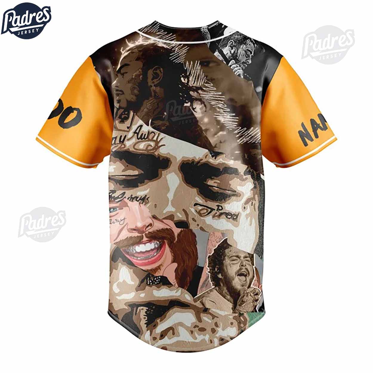 Post Malone It Takes Two To Break A Heart In Two Custom Baseball Jersey - Padres Jersey Oasis: Elevate Your... (Image 3)