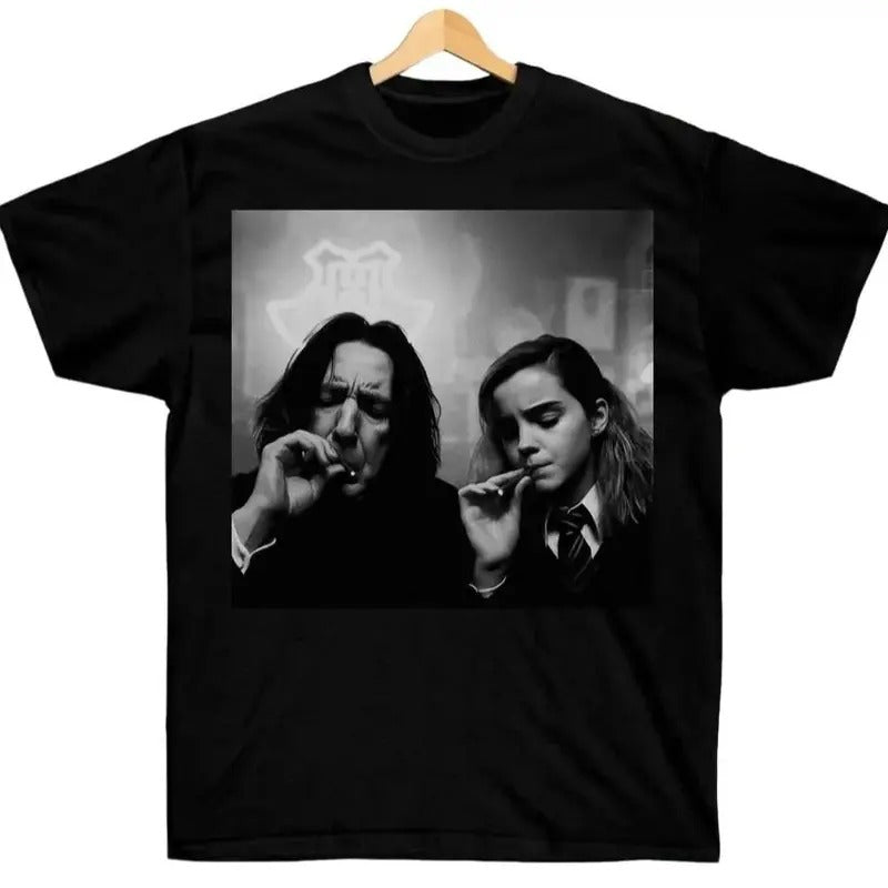 Potter Wizarding Fan Shirt, Hermione And Snape Smoking Shirt, Meme 90s Shirt, Christmas Birthday Gift Potter Menswear...