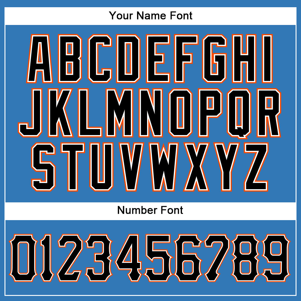 Custom Powder Blue Black-Orange Authentic Sleeveless Baseball Jersey