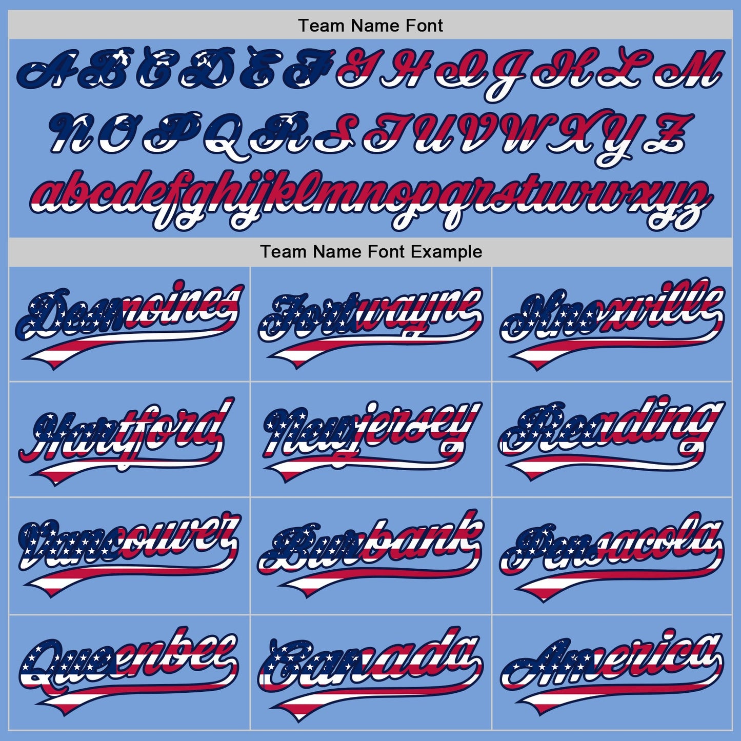 Custom Powder Blue USA Flag Navy Red-White Authentic Baseball Jersey