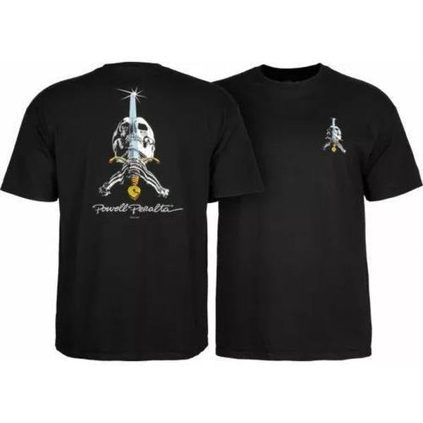 Powell Peralta SKULL AND SWORD Skateboard T Shirt BLACK Hoodie, Sweatshirt | WearSparks.com