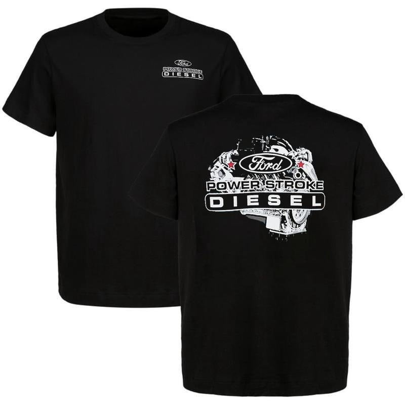Power Stroke Ford 2-sided T-shirt Car Parts Graphic Tee Ford Shirt For Car Enthusiast, Menswear Car Parts Short Sleeve...
