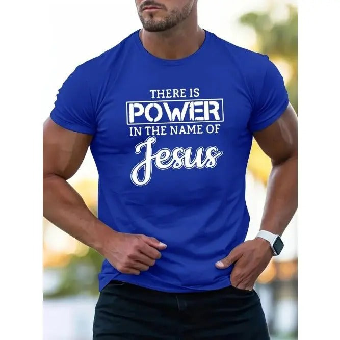 Powerful Faith T-Shirt - Round Neck, Short-Sleeved, Casual, Fashionable, Breathable, Comfortable, and Lightweight Summer...