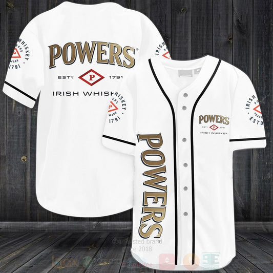 FASHION Powers Irish Whiskey Baseball Jerseys Botton Shirt
