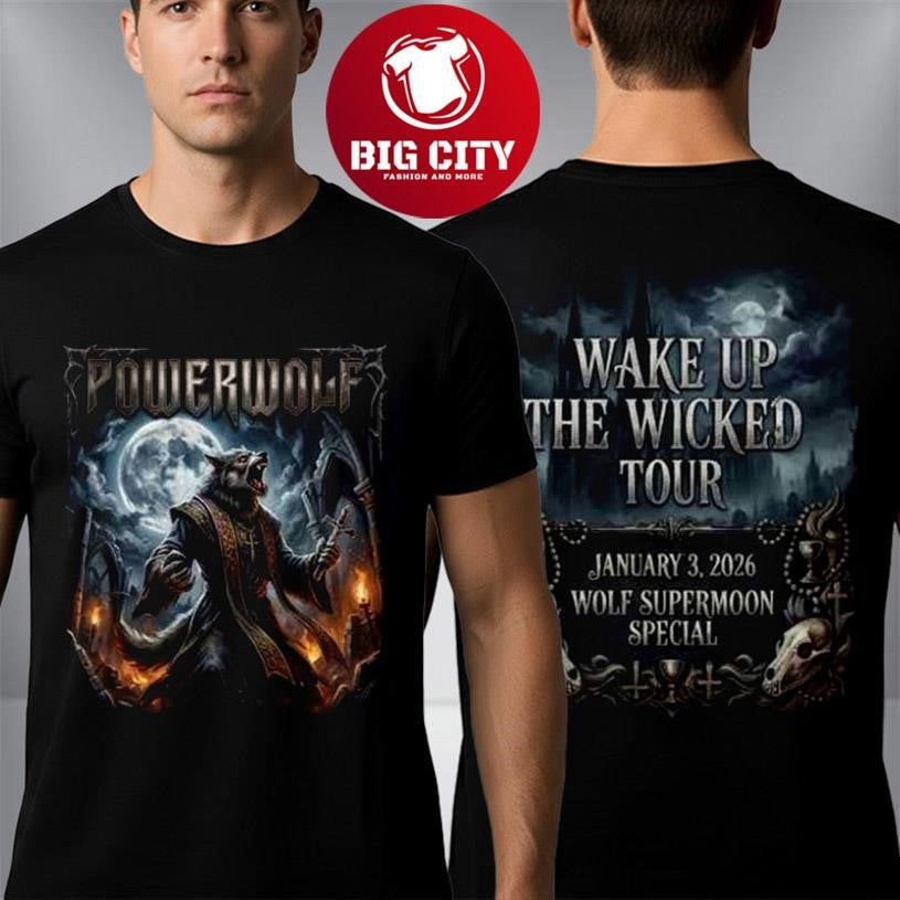Powerwolf Wake Up The Wicked Tour 2026 Exclusive Two Sided Shirt
