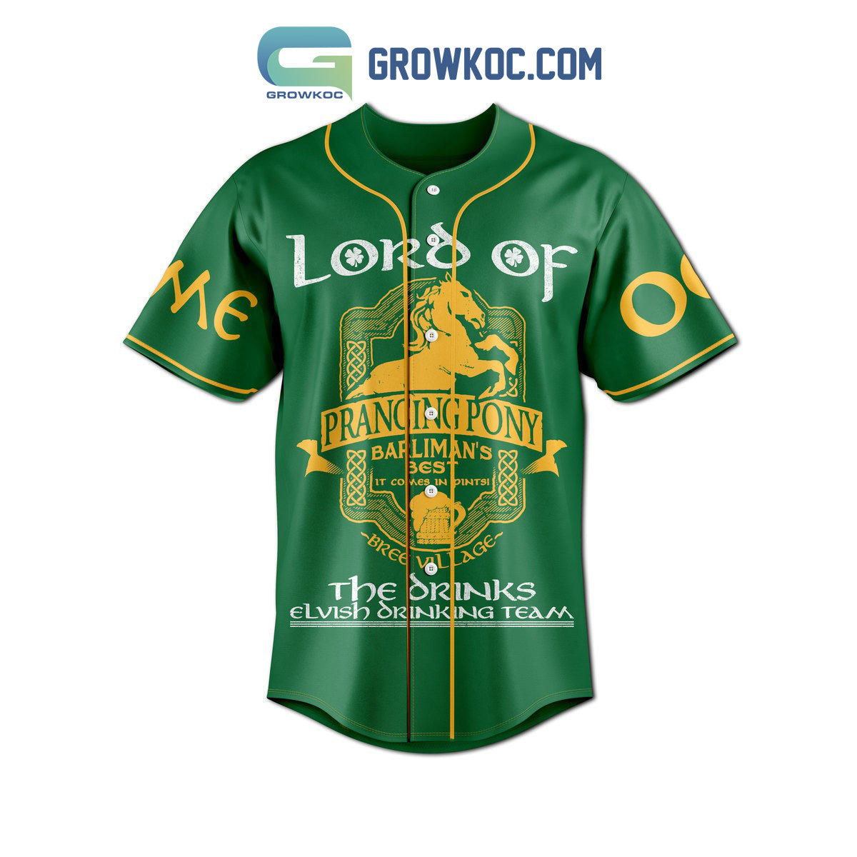 Prancing Pony Brewery Elvish Team Personalized Baseball Jersey