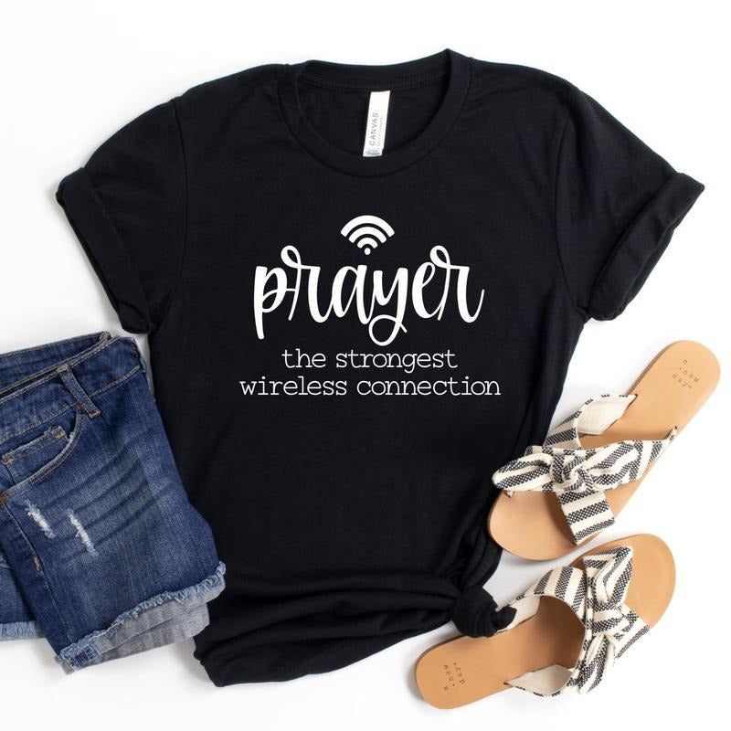 Prayer Definition Unisex Shirt, Black Unisex Tee with "Prayer" Text and Cross Design for Men and Women, Classic...