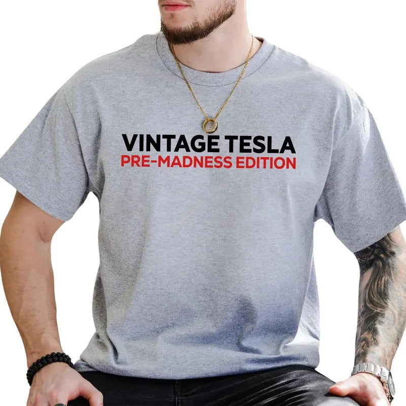 Pre-madness Edition Graphic Tee, Sarcastic T-shirt For Men, Anti Techno-King Shirt, Sarcatsic Billionaire Men Tee, Meme...