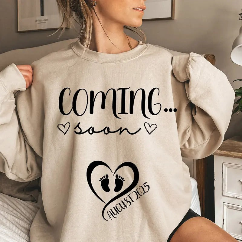 Pregnancy Announcement Shirt, Coming Soon Pregnancy T-Shirt, Mom to Be Gift, Baby Reveal Ideas, Baby Announcement Tee...