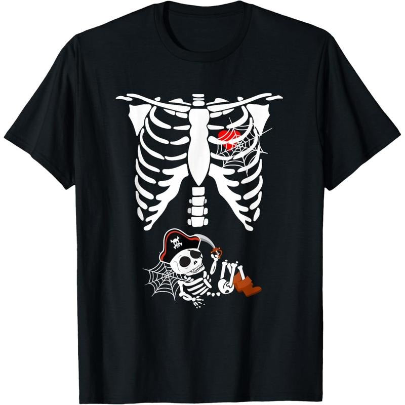 Pregnancy Pirate Baby Skeleton X ray Halloween Costume T-Shirt made in usa Hoodie, Sweatshirt | WearSparks.com