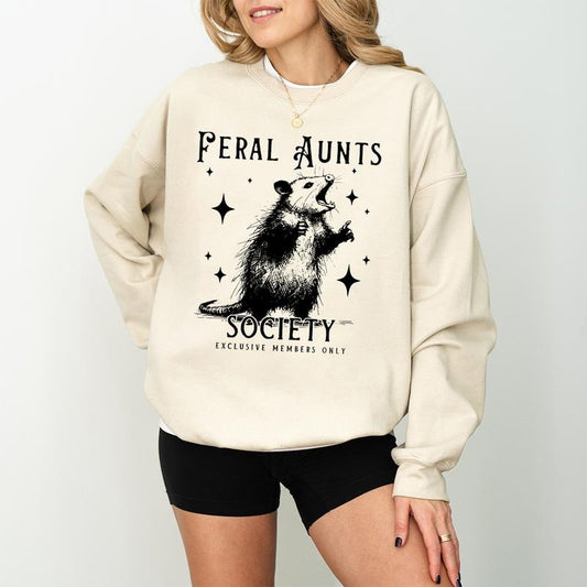 Pregnancy Reveal to Sister Auntie Sweatshirt, Opossum Shirt Feral Aunt Shirt Pregnancy Reveal to Family Weirdcore...
