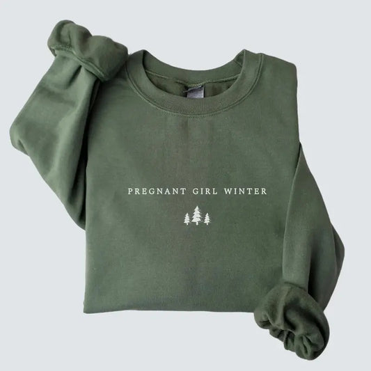 Pregnant Girl Winter Sweatshirt, Christmas Pregnancy Announcement Sweatshirt, Mother To Be Gift, Christmas Pregnant...