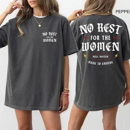 Premium   No Rest For The Women T-shirt, Feminist Shirt, Girl Power Tee, Feminism Outfit, Women's Rights Clothing, Trendy...