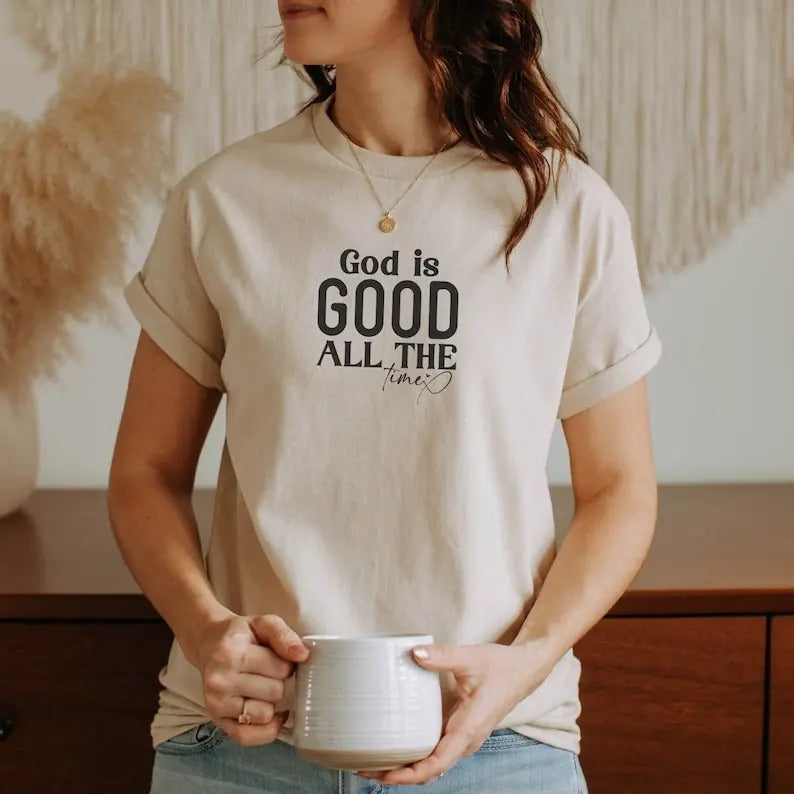 Premium  Aesthetic Christian Shirt, God is Good All The Time Shirt, Christian Gifts For Her, Trendy God Tshirt, Christian...