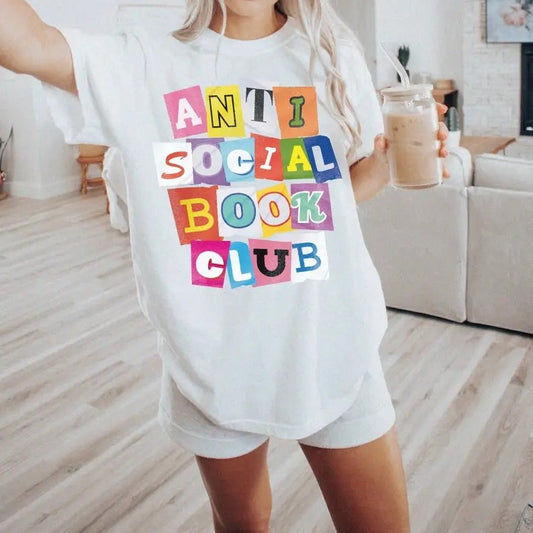 Premium  Antisocial Book Club Shirt | Book Lover T-Shirt Dark Romance Book Sweatshirt Dark Academia Crewneck Funny Gift...