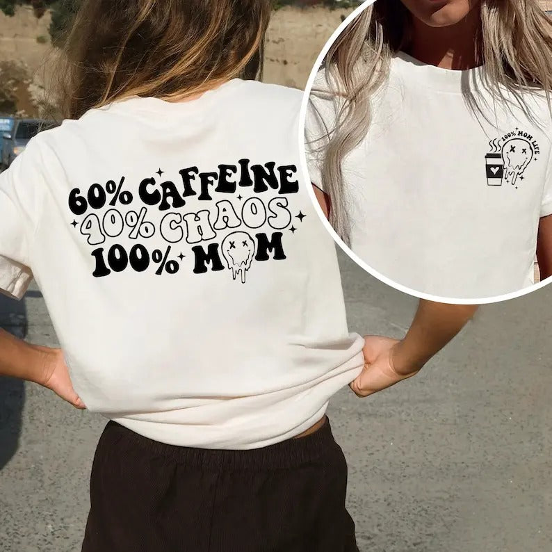 Premium  Caffeine and Chaos Mom Life Sweatshirt, Funny Mom Sweatshirt, Mothers Day Gifts, Mom Gift, Sarcastic Mom...