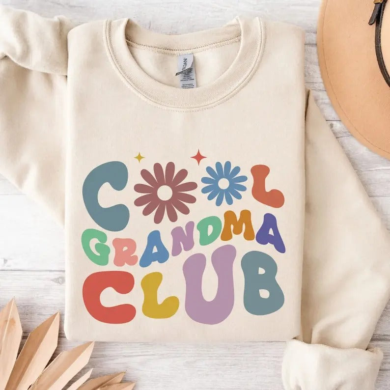 Premium  Cool Grandma Club Sweatshirt Hoodie, Grandma Hoodie, Winter Sweatshirts, Cool Grandma, Gift for Grandma,...