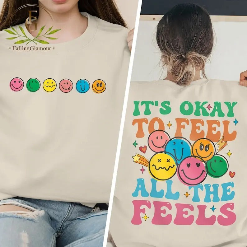 Premium  It's Okay To Feel All The Feels, Mental Health Inclusion , Speech Therapy , BCBA , RBT , ABA Shirts Hoodie,...