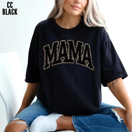 Premium  Leopard Mama T-Shirt, Cute Mama T-Shirt, New Mom Gift, Pregnancy Reveal T-shirt, Mother's Day Gift, Mom Life...