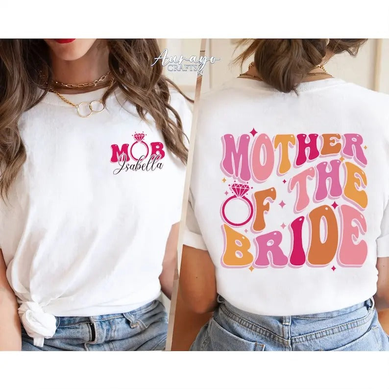 Premium  Mother of the Bride Shirt, Mother bride shirt, Summertime T-shirt, Bridal party shirts, Bridesmaids shirt, Gift...