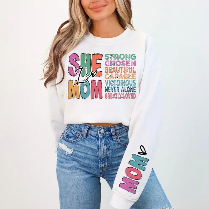 Premium  She is Mom , Retro Mother , Blessed Mom , Mom Shirt, Mom Life shirt Hoodie, Sweatshirt | WearSparks.com