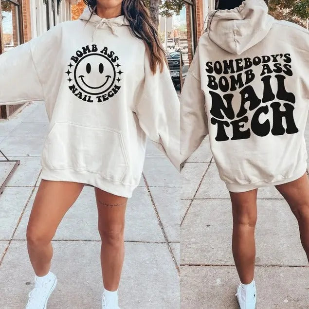 Premium  Somebody's Bomb Ass Nail Tech ,Somebody's, Nail Tech, Nail Artist, Wavy, Trending shirt Hoodie, Sweatshirt