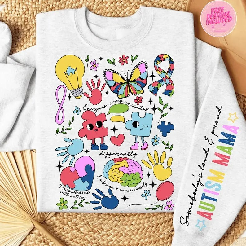 Premium  Somebody's loud & proud autism mama png,proud autism mom png,Everyone communicates differently png,Autism Mom...