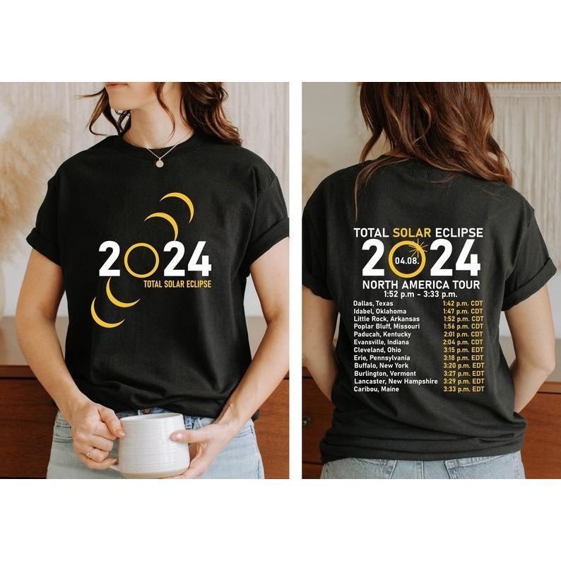 Premium  Total Solar Eclipse 2024 Shirt, Double-Sided Shirt, April 8th 2024 Shirt, Celestial Shirt, Gift for Eclipse...