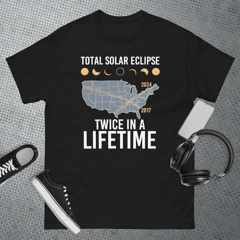 Premium  Twice In A Lifetime Solar Eclipse Shirt 2024 Total Eclipse T-Shirt Hoodie, Sweatshirt | WearSparks.com
