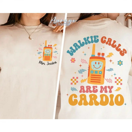 Premium  Walkie Calls Are My Cardio Shit, School Psychologist Shirt, Special Education Teacher Shirt, Behavior Therapist...