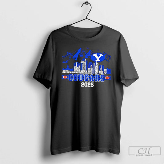 Premium 2025 Byu Cougars Football All Names City Thank You For The Memories Skyline T-Shirts, Hoodie, Sweatshirt