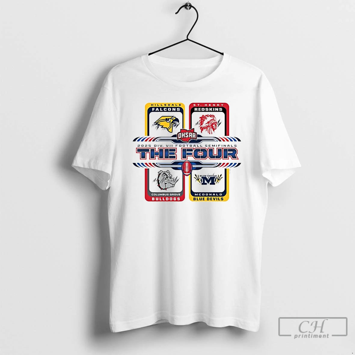 Premium 2025 Ohsaa Division 7 Football State Semi Finals The Four Ornaments T Shirts Sweater Hoodie, Sweatshirt