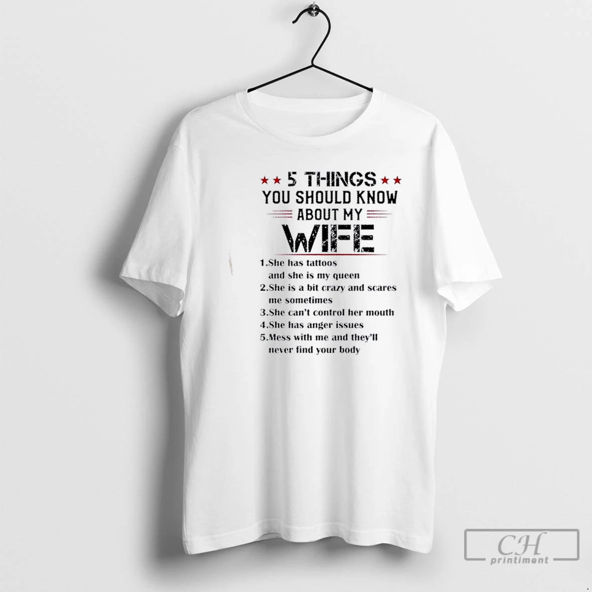 Premium 5 Things You Should Know About My Wife Text T-Shirts, Hoodie, Sweatshirt | WearSparks.com