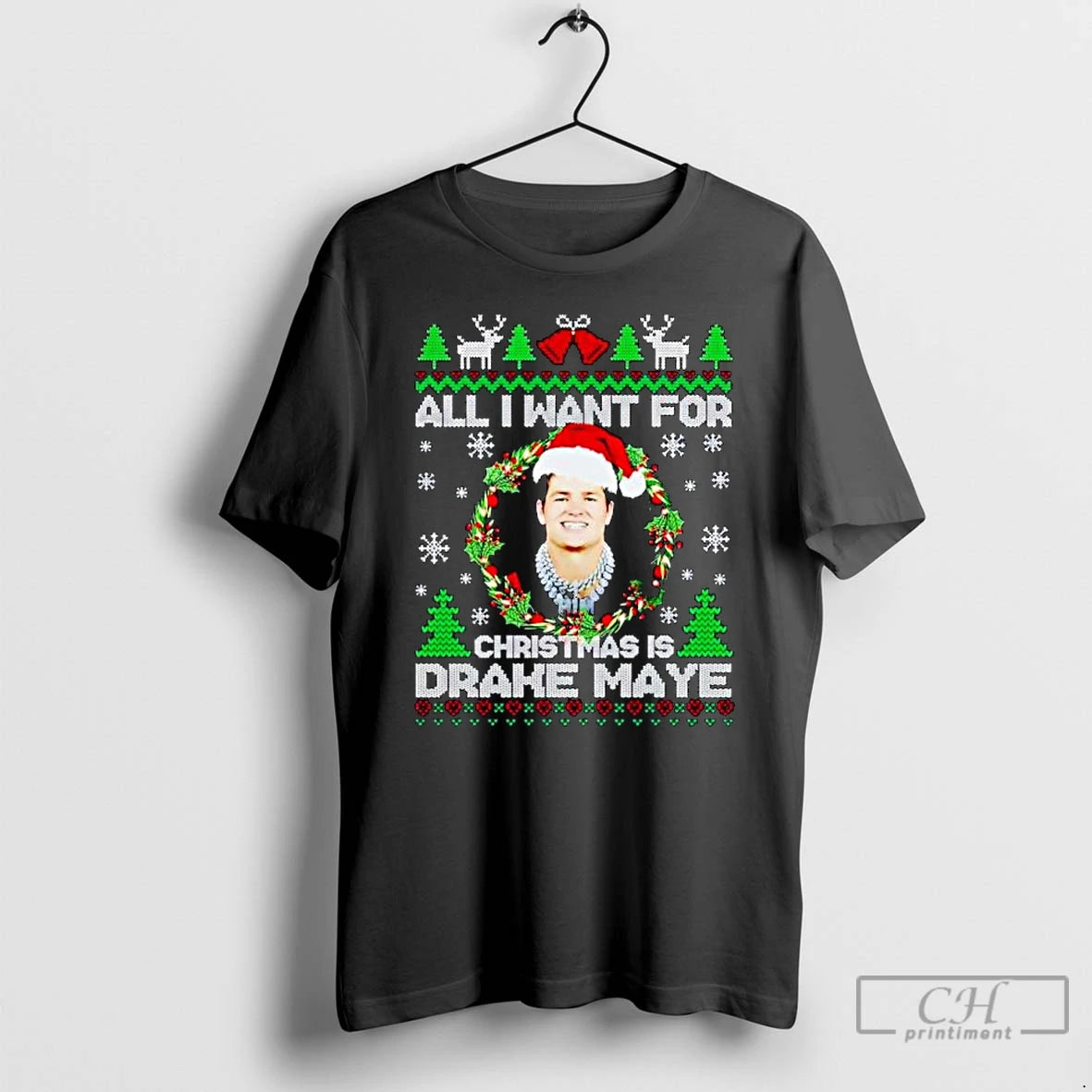 Premium All I Want For Christmas Is Drake Maye Ugly Christmas Ornaments T Shirts Sweater Hoodie, Sweatshirt | WearSparks.com