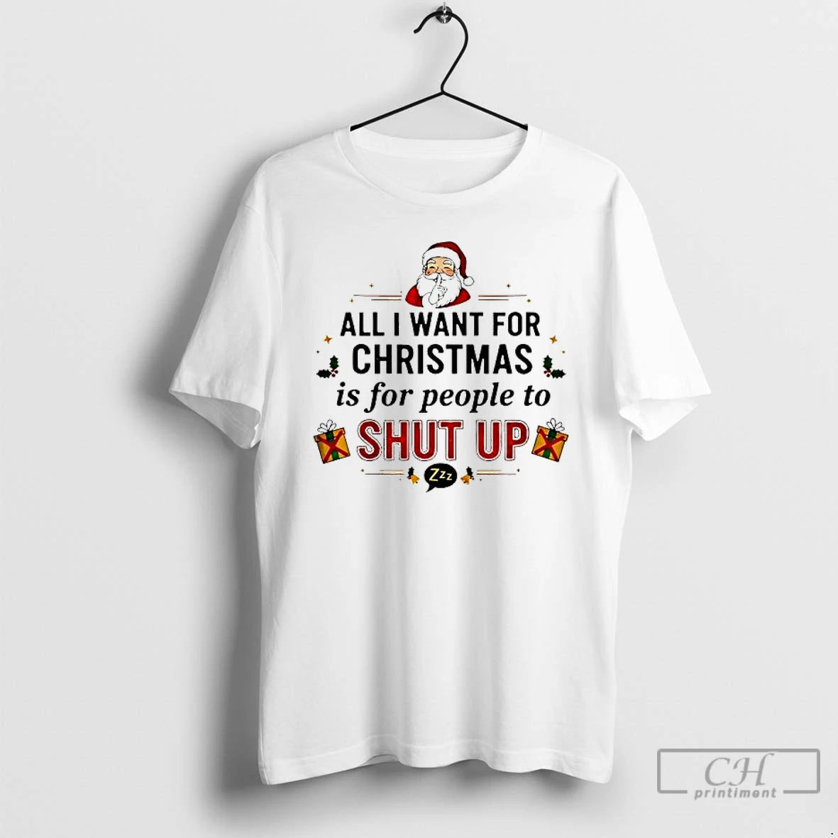Premium All I Want For Christmas Is For People To Shut Up T Shirts Sweater Hoodie, Sweatshirt | WearSparks.com