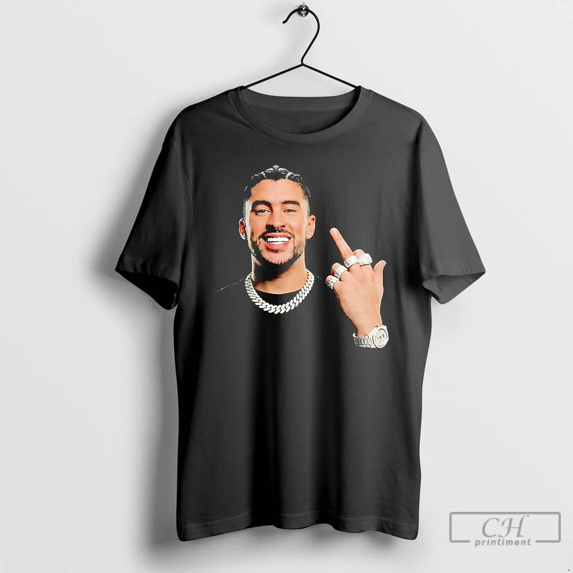 Premium Bad Bunny Middle Finger Diamond 2026 T-Shirts, Hoodie, Sweatshirt | WearSparks.com