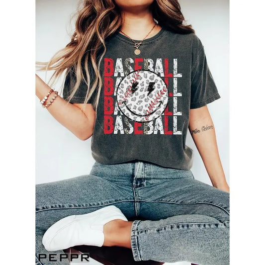 Premium Baseball Shirt, Baseball Mom, Baseball Smiley Shirt, Baseball Shirts For Women, Leopard Baseball, Baseball Mama,...