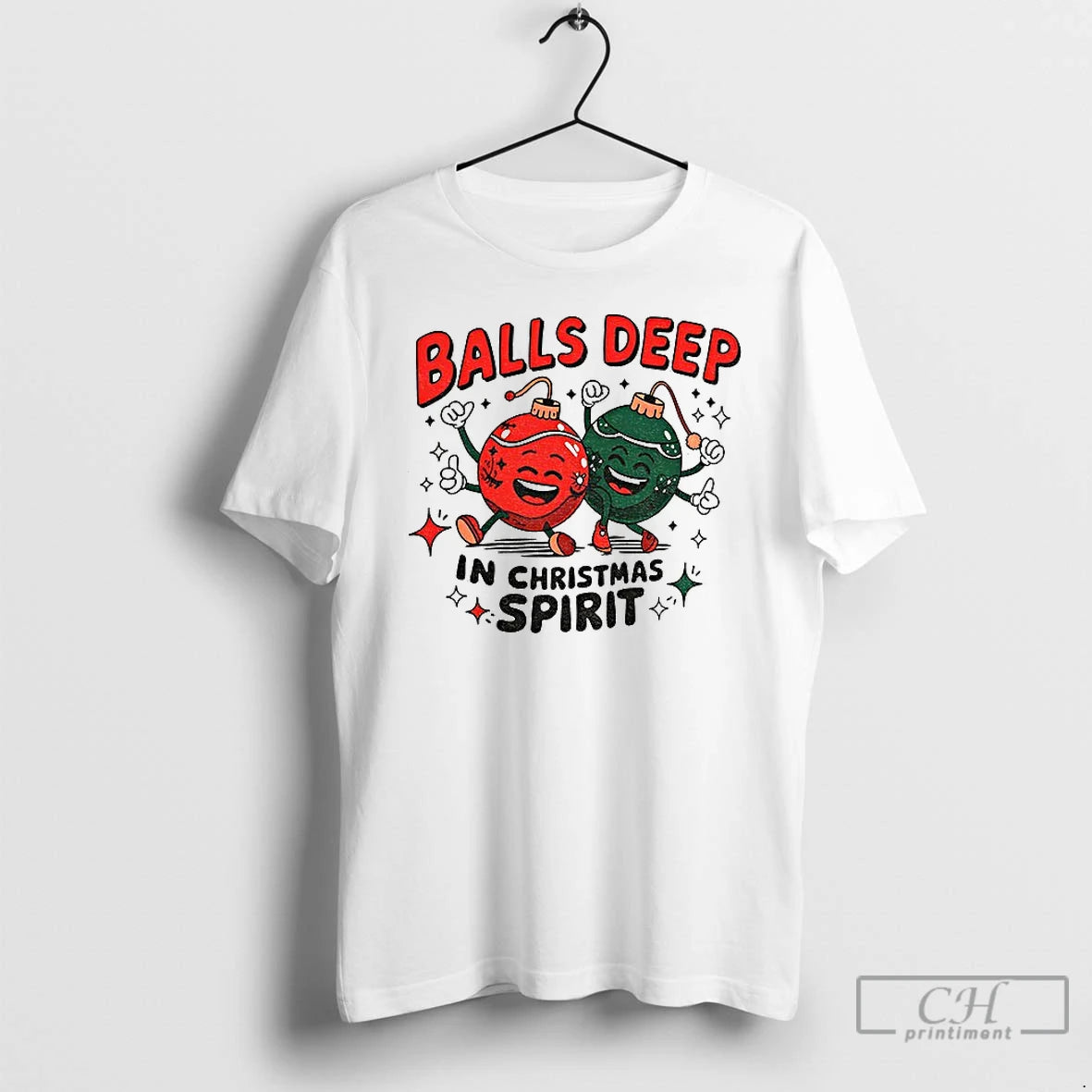 Premium Baubles Balls Deep In Christmas Spirit Merry Christmas T-Shirts, Hoodie, Sweatshirt | WearSparks.com