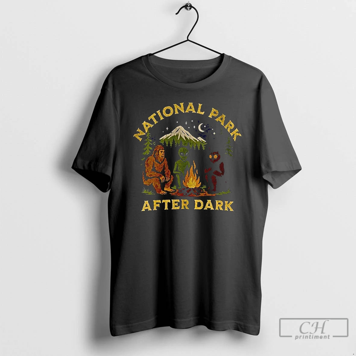 Premium Bigfoot Mothman Alien National Park After Dark T-Shirts, Hoodie, Sweatshirt | WearSparks.com