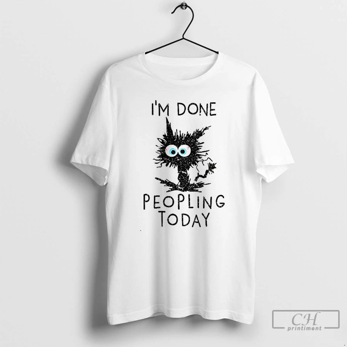 Premium Black Cat Im Done Peopling Today T-Shirts, Hoodie, Sweatshirt | WearSparks.com