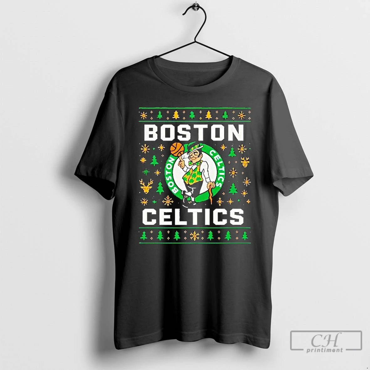Premium Boston Celtics Basketball Team Ugly Christmas Logo T-Shirts, Hoodie, Sweatshirt | WearSparks.com