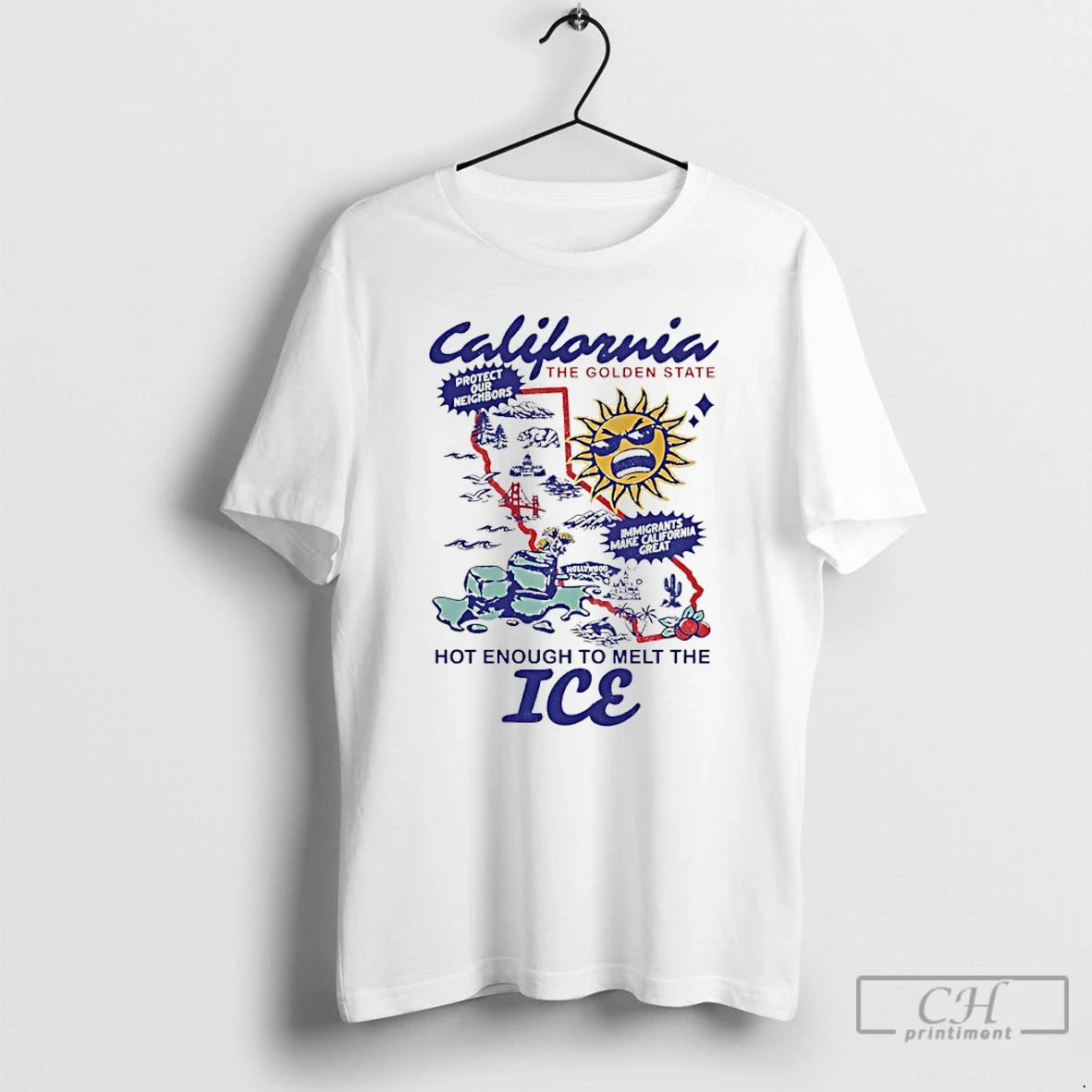 Premium California The Golden State Hot Enough To Melt The Ice 2026 Graphic T Shirts Hoodie, Sweatshirt | WearSparks.com