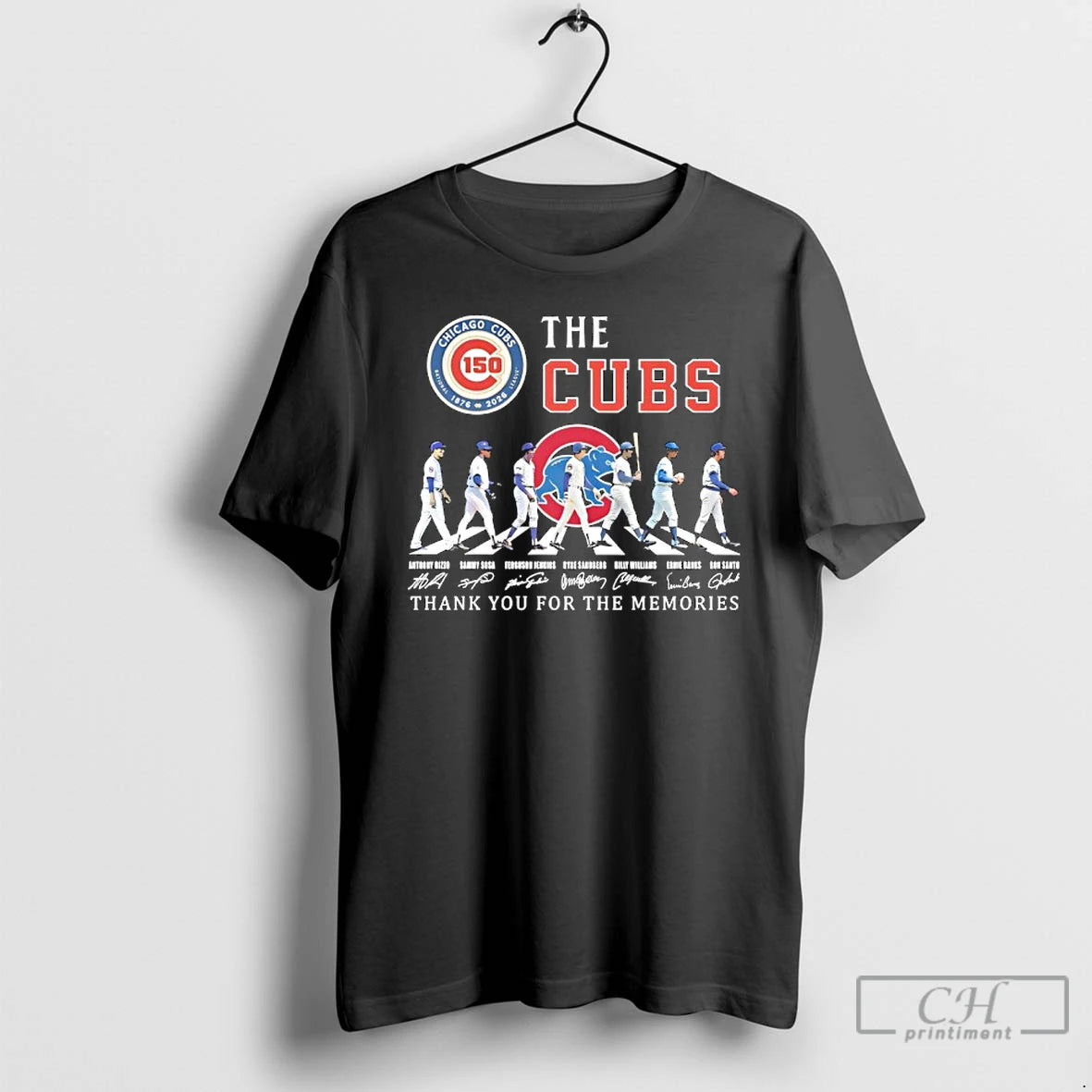 Premium Chicago Cubs 150th Anniversary Players Road Thank You For The Memories Signature T Shirts Hoodie, Sweatshirt