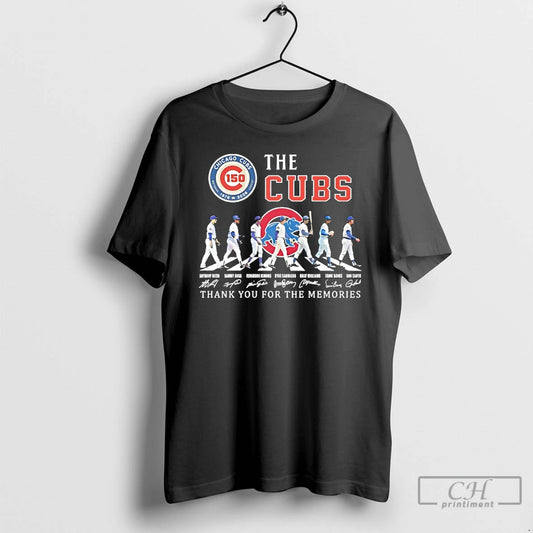 Premium Chicago Cubs 150th Anniversary Players Road Thank You For The Memories Signature T Shirts Hoodie, Sweatshirt