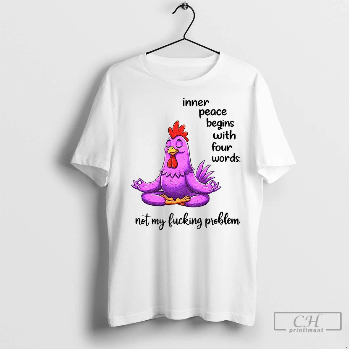 Premium Chicken Yoga Inner Peace Begins With Four Words Not My Fucking Problem