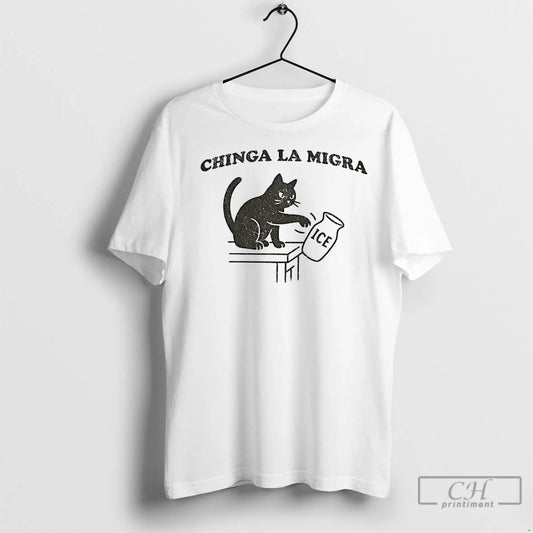 Premium Chinga La Migra Abolish Ice Funny Cat Political